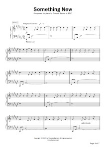 Preview of Thomas Becker's piano score of Something New